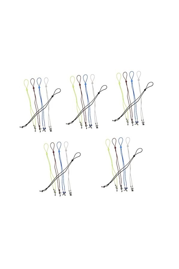 Healifty 15 Pièces Lunettes Lanière Vert Lanière Cordons Noirs Lanière Pour Lunettes Élasticité 5Pc Élastique Bande Cordons B