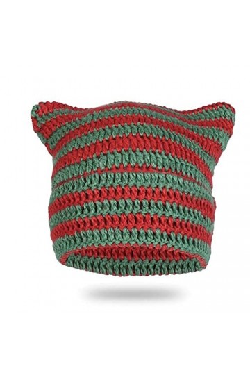 LEJAHAO Y2K Bonnet Chat Femme Hiver Chaude Tricoté Chic Ski Rigolo Chapeau Beanie Rouge