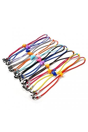 DNLKWGO Lot de 12 cordons élastiques pour lunettes de soleil - Pour garçons et filles, multicolore, taille unique