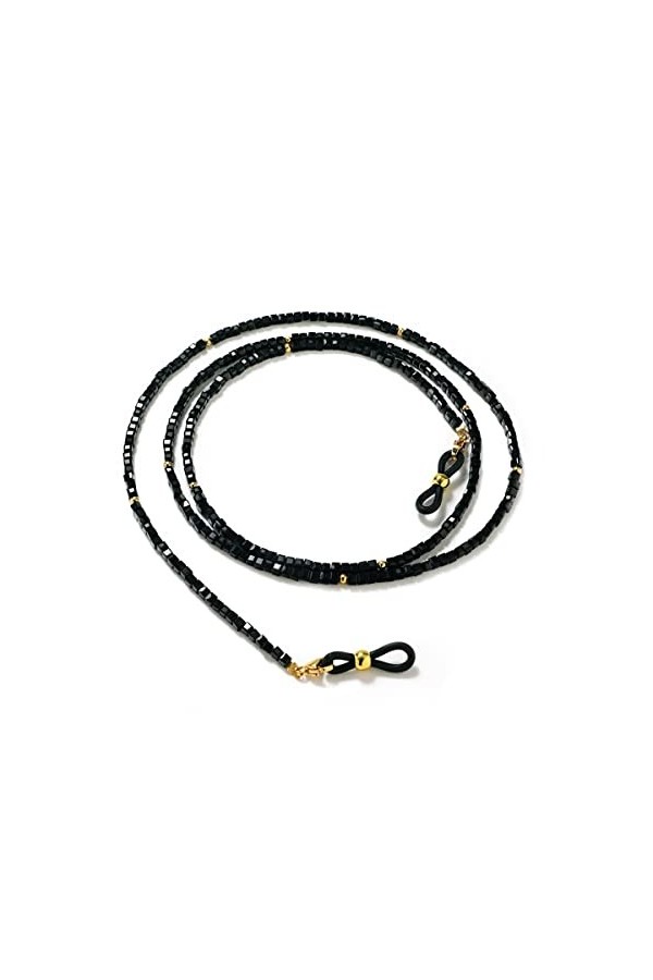 DAVBIR Chaînes de lunettes pour femmes, perles de verre, antidérapantes, élégantes, porte-lunettes Color : Noir, Size : 1 