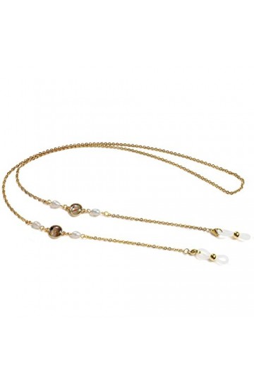 HOOENG Chaînes de Lunettes Sangle de Lunettes for Femmes Perle Anti-Perte Masque Longe Élégante Lunettes Retenue Color : Noi