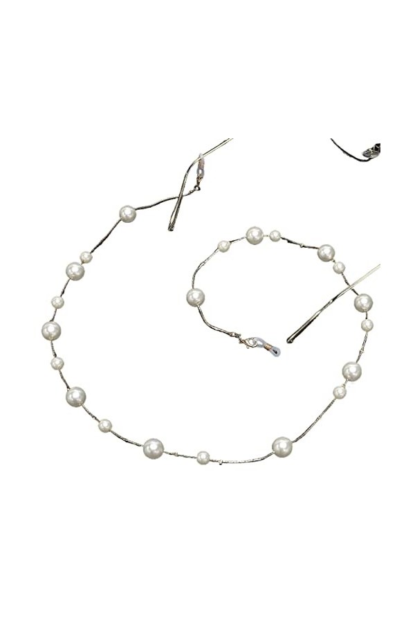 ENLLY Chaînes de Lunettes de Lunettes for Femmes Collier en métal perlé Chaînes de Porte-Lunettes élégantes Anti-perdues