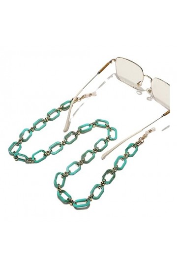 HczIon Chaîne Lunettes 2 Pièces En Résine Acrylique Or Verres Corde Chaîne Masque Lunettes Lunettes Chaîne De Fixation