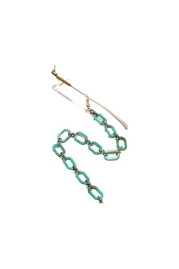 HczIon Chaîne Lunettes 2 Pièces En Résine Acrylique Or Verres Corde Chaîne Masque Lunettes Lunettes Chaîne De Fixation