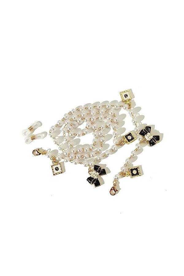 HczIon Chaîne Lunettes Chaîne De Pull En Perles De Nœud 2 Pièces,Chaîne De Lunettes,Chaîne De Masque