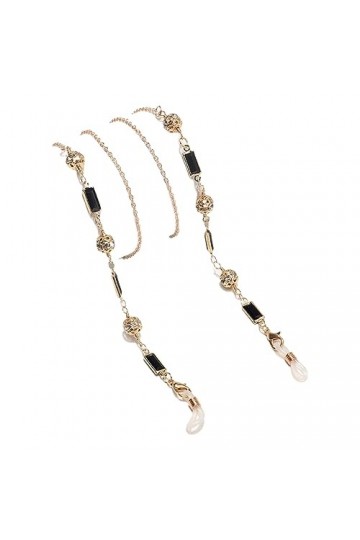 HczIon Chaîne Lunettes 2 Pièces De Lunettes Chaîne Or Noir Carré Lunettes Corde Lunettes Accessoires