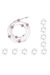 Paowsietiviity Collier avec cordon pour lunettes de soleil Jaune, Lot de 10 rose , 75 cm