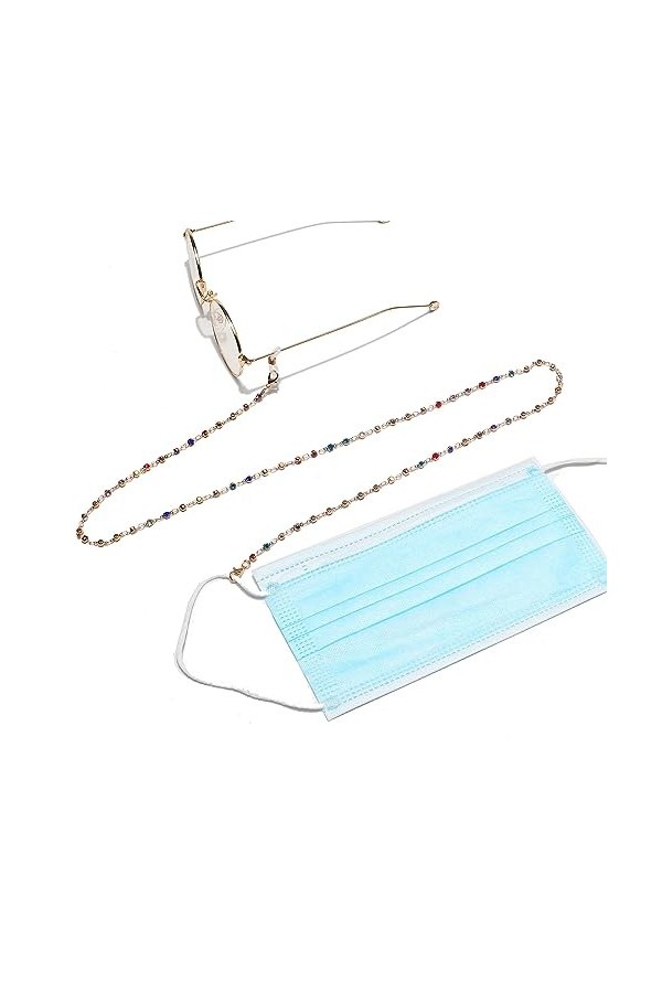 HczIon Chaîne Lunettes 2 Chaînes De Lunettes Faites Main,Corde De Lunettes,Chaîne De Masque,Accessoires Décoratifs De Lunette