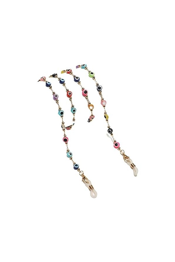HczIon Chaîne Lunettes 2 Morceaux De Chaîne De Lunettes Colorées,Perles De Verre,Chaîne De Lunettes Faites À La Main,Masque,C