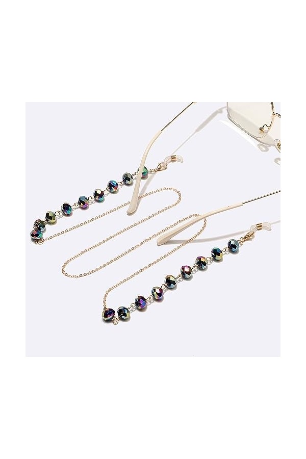 HczIon Chaîne Lunettes 2 Pièces De Chaîne De Lunettes Colorées,Longe De Lunettes,Accessoires De Lunettes,Décoration De Lunett