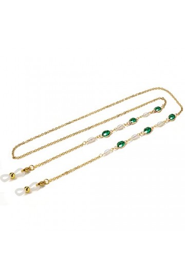 Gyrosphere Chaînes de Lunettes Sangle de Lunettes for Femmes Perle en Acier Inoxydable Anti-Perte chaînes élégantes Lunettes 