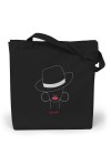 Loxato Tote Bag Noir - Sac en Tissu Noir 35 x 42 x 8 cm - Cabas Femme Tissu - Tote Bag Coton 100% - Sac Fourre Tout Femme en 