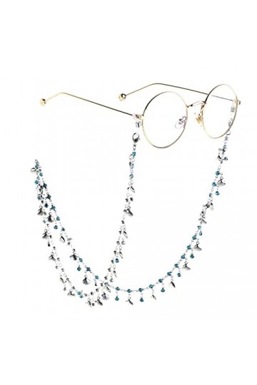 OMNIOF Longe de Lunettes Sangle de Lunettes for Femmes Chaînes de Masque à Double Couche perlée Cordon de Lunettes de Mode Co