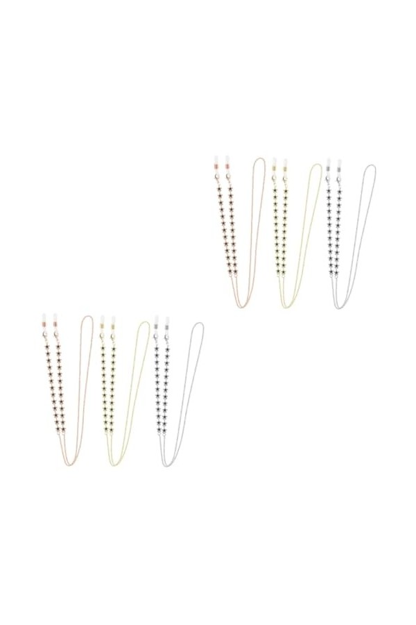 Beaupretty 3 Pièces Chaîne De Lunettes Réglable Sangle De Lunettes Chaîne De Lunettes En Métal Lunettes Suspendues Chaîne Lun