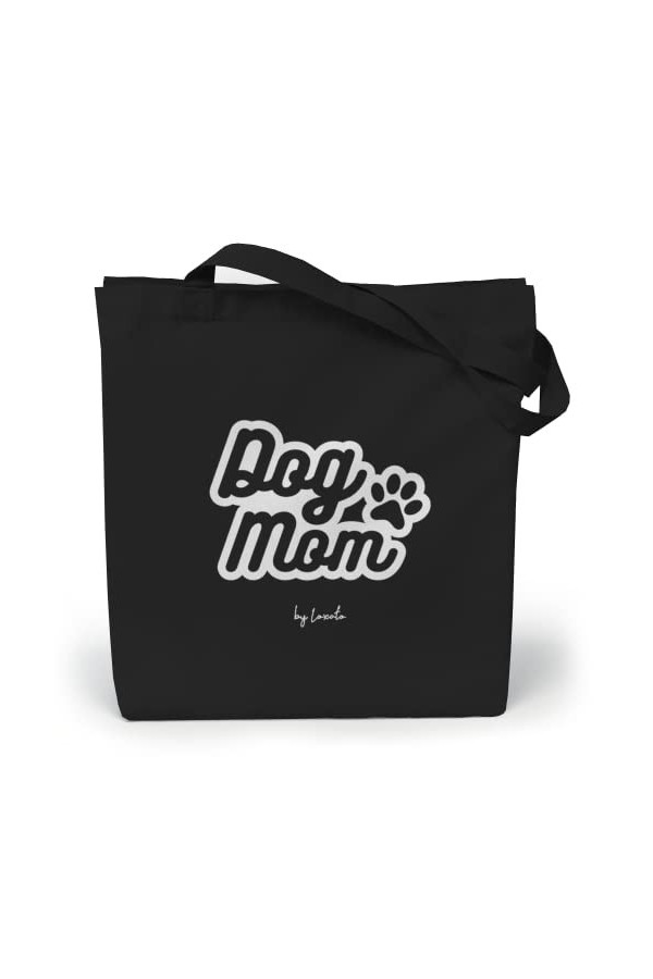 Loxato Tote Bag Noir - Sac en Tissu Noir 35 x 42 x 8 cm - Cabas Femme Tissu - Tote Bag Coton 100% - Sac Fourre Tout Femme en 