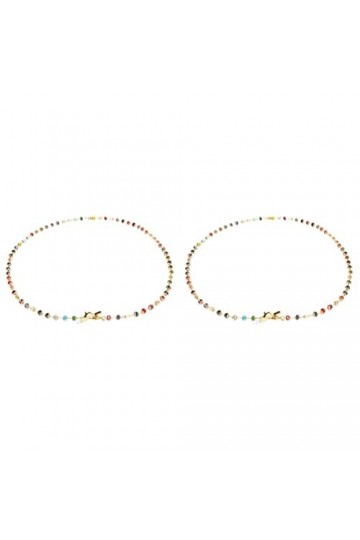 COHEALI 2 Pièces Chaîne De Perles De Cristal Colorées Cordon De Retenue De Lunettes Sangle De Couverture De Visage Sangle De 