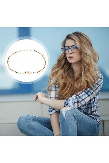 COHEALI 2 Pièces Chaîne De Perles De Cristal Colorées Cordon De Retenue De Lunettes Sangle De Couverture De Visage Sangle De 
