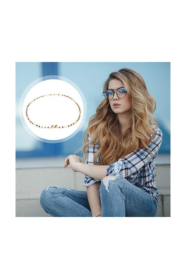 COHEALI 2 Pièces Chaîne De Perles De Cristal Colorées Cordon De Retenue De Lunettes Sangle De Couverture De Visage Sangle De 