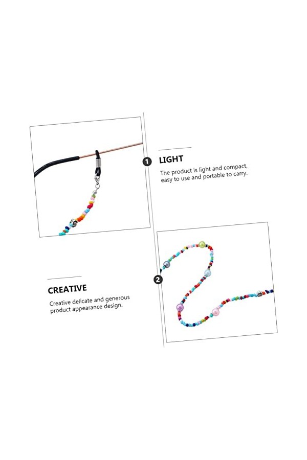 UKCOCO 2 Pièces Corde Anti-Perte Sangle De Support De Lunettes Longes De Lunettes Lunettes Antidérapante Sangle De Lunettes D
