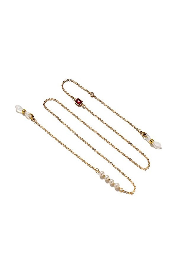 DNLKWGO Chaîne de fixation de lunettes de soleil décorée avec des écailles pour femme, vert, taille unique