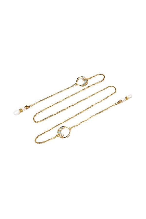 DNLKWGO Chaîne de fixation pour lunettes de soleil avec perles cloutées en diamant pour femme, Vert, taille unique