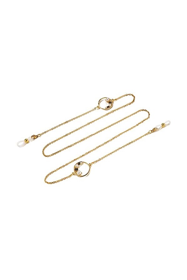 DNLKWGO Chaîne de fixation pour lunettes de soleil avec perles cloutées en diamant pour femme, Vert, taille unique