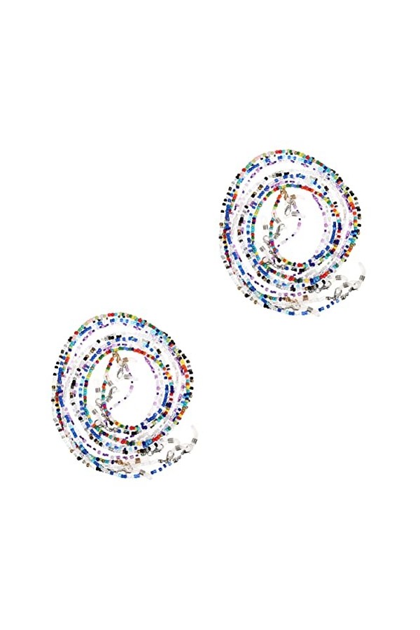 LIFKOME 10 Pièces Lunettes De Soleil Lanière De Chaîne Perles De Verre Masque Facial À Double Usage