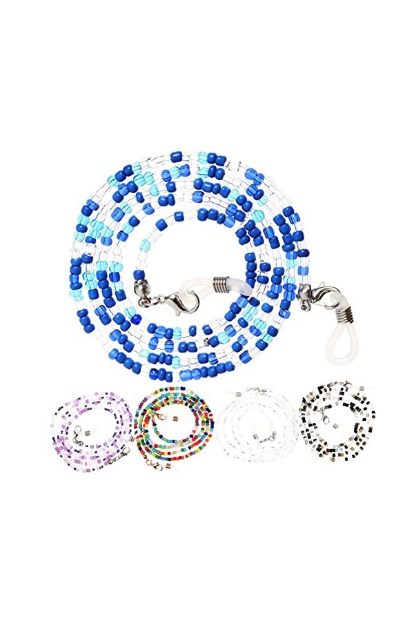 LIFKOME 10 Pièces Lunettes De Soleil Lanière De Chaîne Perles De Verre Masque Facial À Double Usage