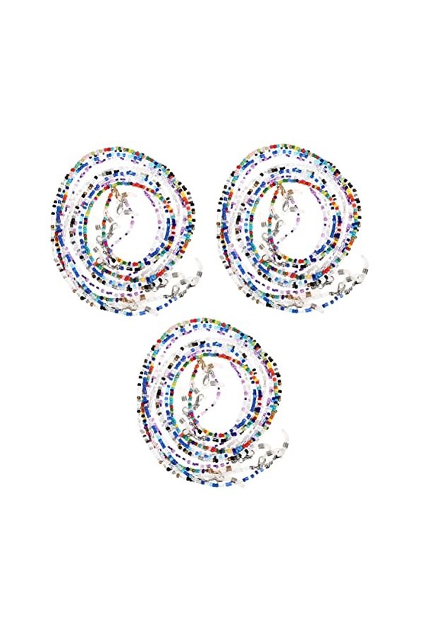 LIFKOME 10 Pièces Lunettes De Soleil Lanière De Chaîne Perles De Verre Masque Facial À Double Usage