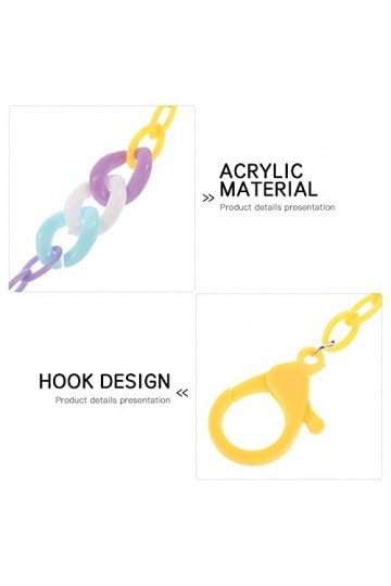 CALLARON 6 Pcs Acrylique Lunettes Chaîne Visage Lanière Boucle DOreille Support Lanière Chaîne Lecture Verre Sangle Anti Lun