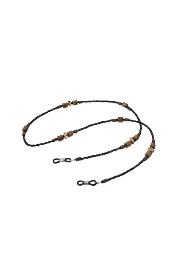SANDNE Chaîne de lunettes en perles de bois, ne se décolore pas, lanière de lunettes de soleil, sangle de cou suspendue