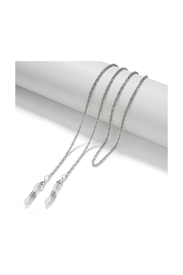 LEFEDA Lot de 3 chaînes de lunettes en métal pour lunettes de soleil, lunettes de lecture, masque, A2, taille unique