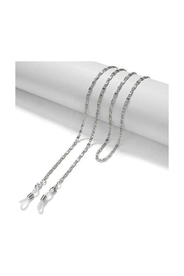 LEFEDA Lot de 3 chaînes de lunettes en métal pour lunettes de soleil, lunettes de lecture, masque, A2, taille unique