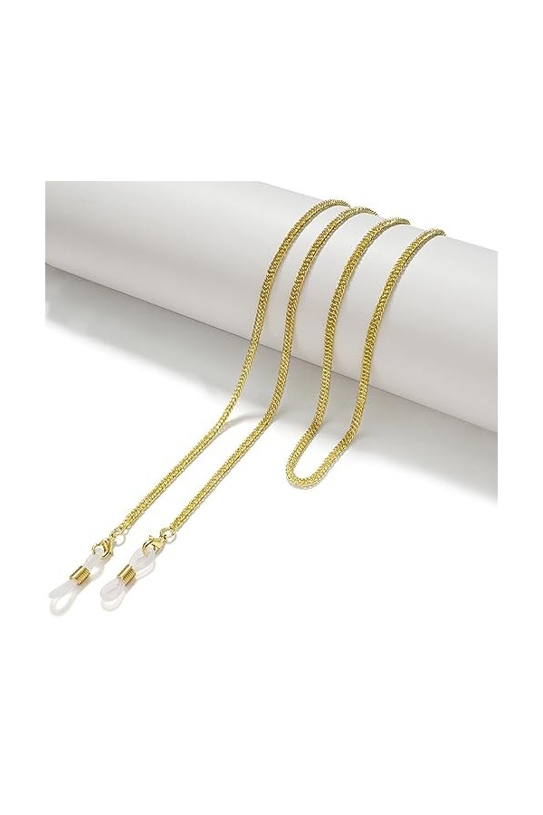 LEFEDA Lot de 3 chaînes de lunettes en métal pour lunettes de soleil, lunettes de lecture, masque, A2, taille unique