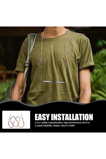 Sosoport Sangle De Lunettes De Sport Chaîne De Lunettes Perlée Sangles De Support De Lunettes De Soleil Anti-Perte Lanière De