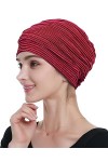 Alnorm Turban plissé chic Cadeaux chimio couvre-chef pour femme, Rose anthracite, Taille unique