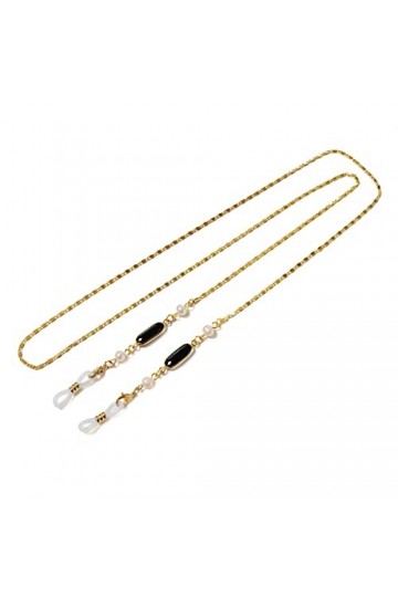 ENLLY Longe de Lunettes Sangle de Lunettes for Femmes Simple rétro Cristal perlé élégant Cordon de Lunettes Color : Noir, Si