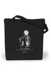 Loxato Tote Bag Noir - Sac en Tissu Noir 35 x 42 x 8 cm - Cabas Femme Tissu - Tote Bag Coton 100% - Sac Fourre Tout Femme en 