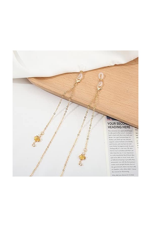 Chaînes À Lunettes Unique Cristal Clé Pendentif Lunettes Chaîne Femmes Mode Lunettes De Soleil Chaîne Suspendus Cou Antigoutt