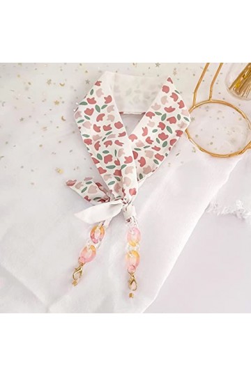 Chaînes À Lunettes Acrylique Impression Foulard en Soie Conception Lunettes Chaîne Bijoux Longe Femmes Lunettes De Soleil Cha
