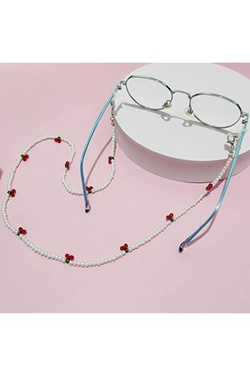 Chaînes À Lunettes Chaînes De Masquage De Lunettes De Soleil Chaînes De Masque Chaîne De Lunettes De Cerise pour Les Femmes L