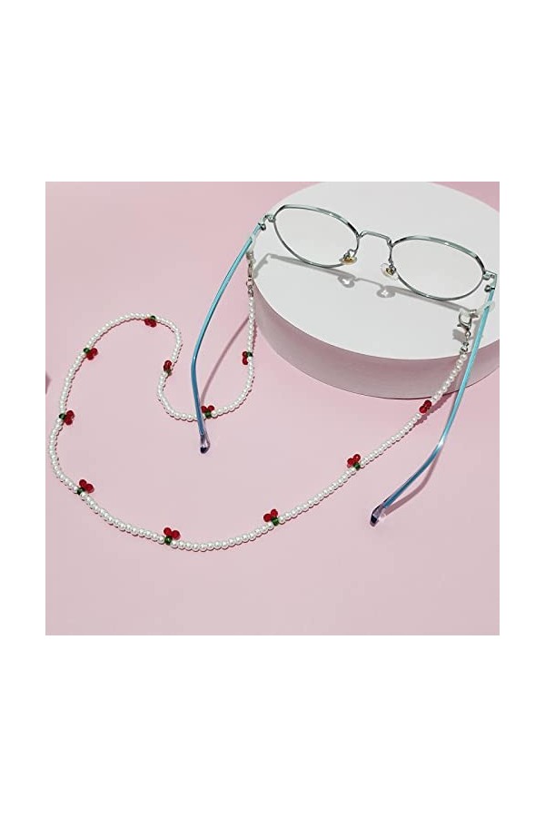 Chaînes À Lunettes Chaînes De Masquage De Lunettes De Soleil Chaînes De Masque Chaîne De Lunettes De Cerise pour Les Femmes L