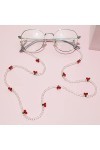 Chaînes À Lunettes Chaînes De Masquage De Lunettes De Soleil Chaînes De Masque Chaîne De Lunettes De Cerise pour Les Femmes L