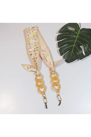 Chaînes À Lunettes Acrylique Impression Foulard en Soie Conception Lunettes Chaîne Bijoux Lanière Femmes Lunettes De Soleil C