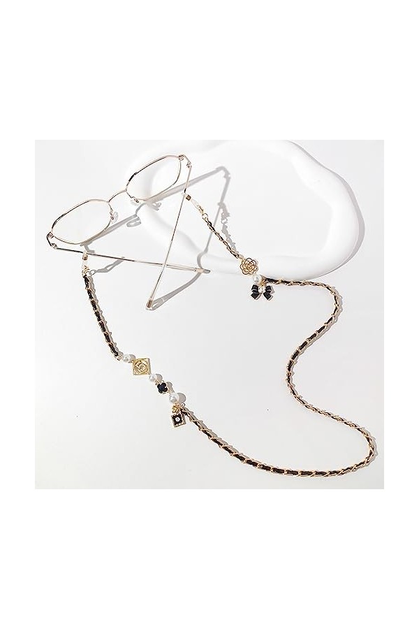 HczIon Chaîne Lunettes 2 Chaînes De Lunettes Cordon De Lunettes À Chaîne À Col Rond Irrégulier