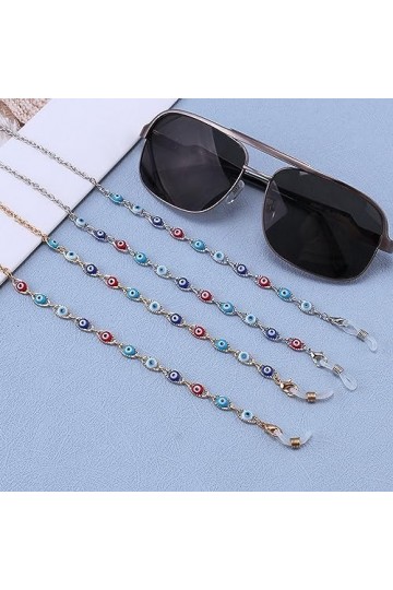 LEFEDA Lot de 2 sangles de lunettes de soleil, chaîne de lunettes, support de chaîne de lunettes de presbytie, chaîne de lune