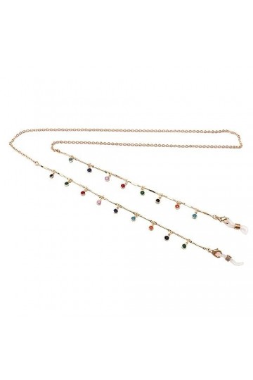 LEFEDA Lot de 2 chaînes de lunettes de soleil, chaînes de lunettes de lecture, chaînes de lunettes antidérapantes pour femme,