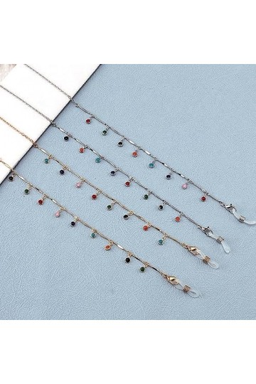 LEFEDA Lot de 2 chaînes de lunettes de soleil, chaînes de lunettes de lecture, chaînes de lunettes antidérapantes pour femme,