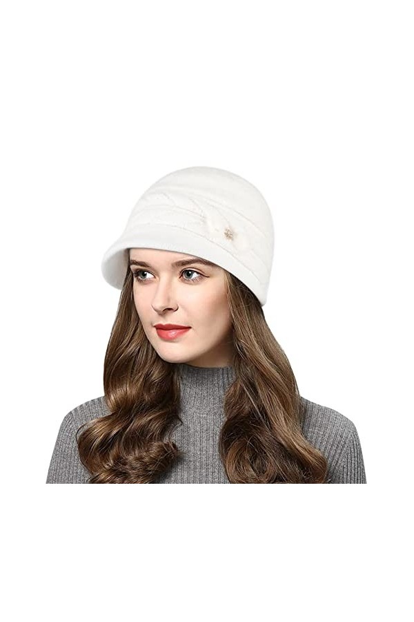 Wantonfy Bonnet pour Femme Laine Béret Béret Bonnet Français Casquette Chic Léger Vintage Joli Classique