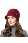 Wantonfy Bonnet pour Femme Laine Béret Béret Bonnet Français Casquette Chic Léger Vintage Joli Classique
